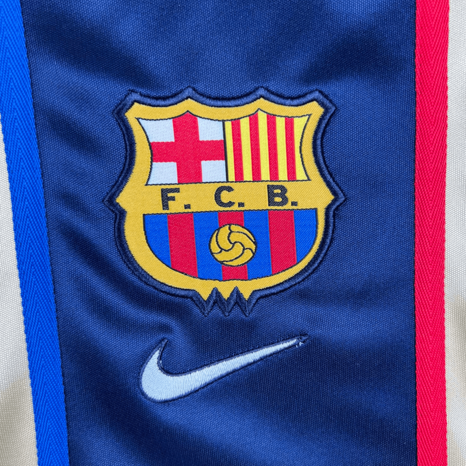 02/03 FC Barcelona Gold Away Retro Kit - Premium Quality Jersey at FootballPrestige.com