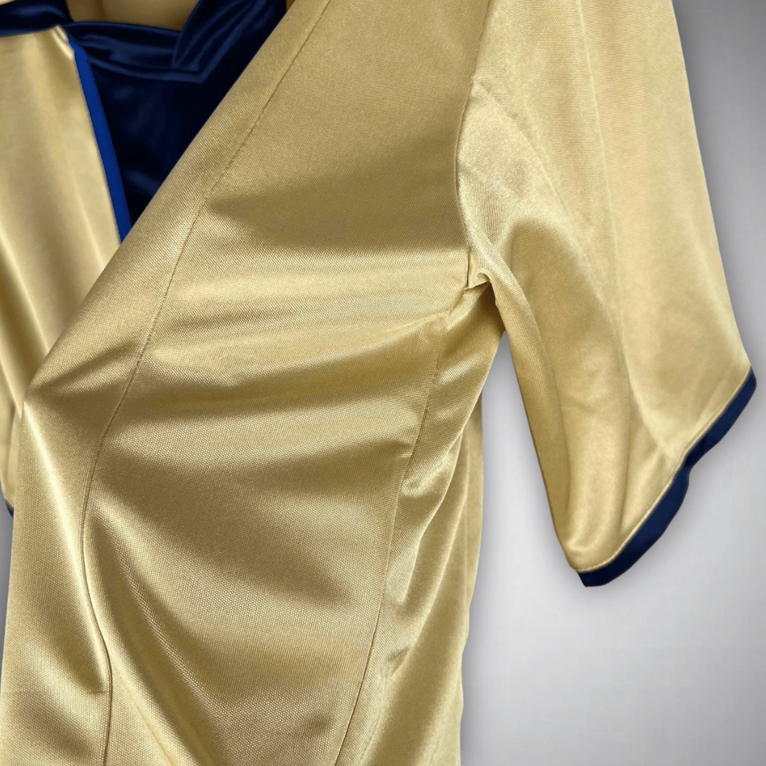 02/03 FC Barcelona Gold Away Retro Kit - Premium Quality Jersey at FootballPrestige.com