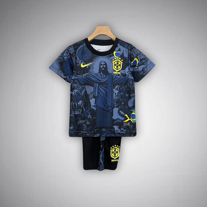 24/25 Brazil "Jesus" Premium Blue Kids Size Kit - Premium Quality Jersey at FootballPrestige.com