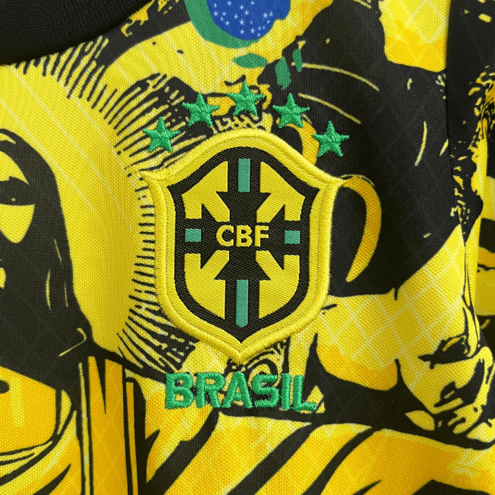 24/25 Brazil "Jesus" Premium Kids Size Yellow Kit - Premium Quality Jersey at FootballPrestige.com