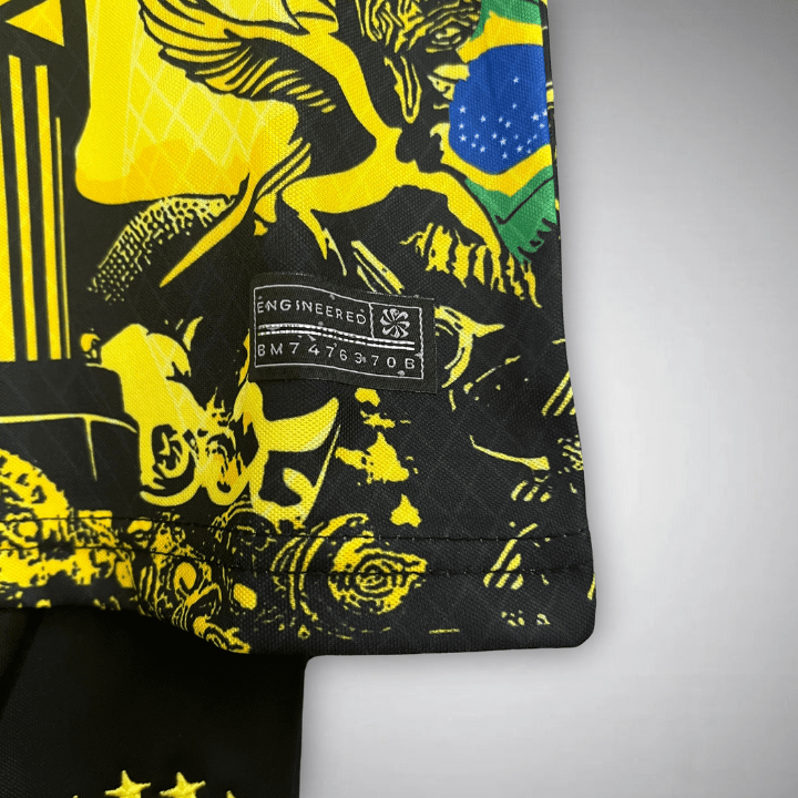 24/25 Brazil "Jesus" Premium Kids Size Yellow Kit - Premium Quality Jersey at FootballPrestige.com