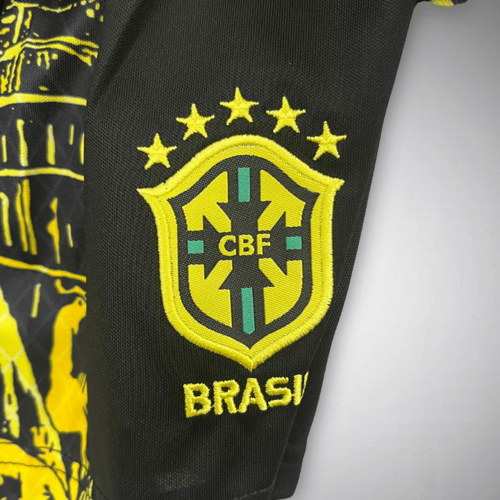 24/25 Brazil "Jesus" Premium Kids Size Yellow Kit - Premium Quality Jersey at FootballPrestige.com