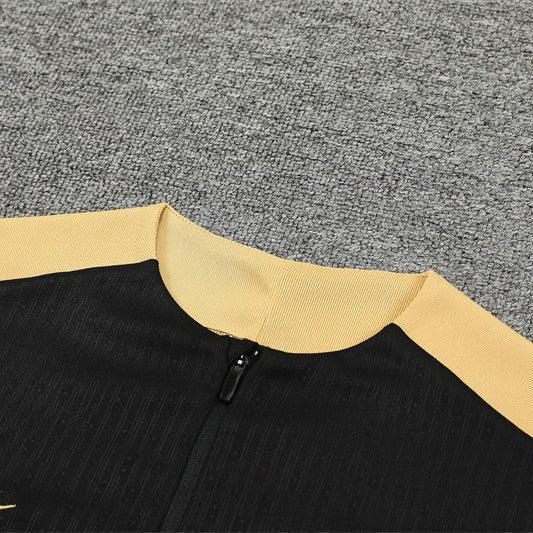 24/25 FC Barcelona Training Kids Size Gold Tracksuit - Premium Quality Jersey at FootballPrestige.com