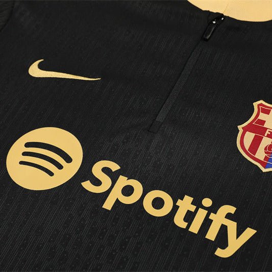 24/25 FC Barcelona Training Kids Size Gold Tracksuit - Premium Quality Jersey at FootballPrestige.com