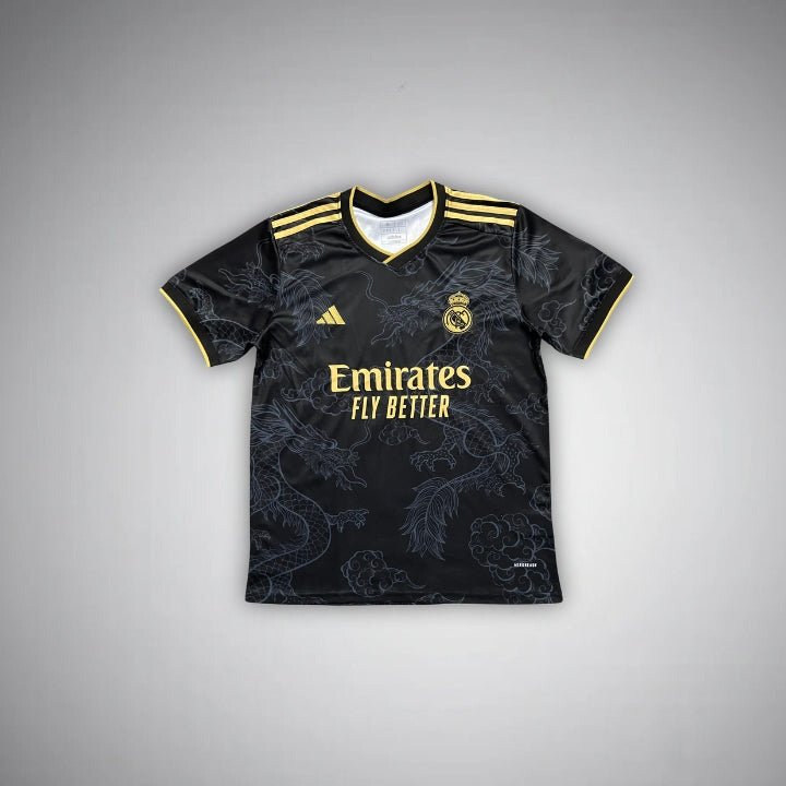 24/25 Real Madrid "Golden Drago" Premium Kit - Premium Quality Jersey at FootballPrestige.com
