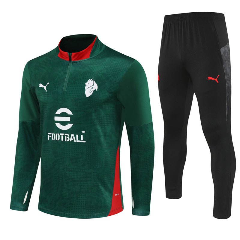 25/26 AC Milan Training Green Kids Size Tracksuit - Premium Quality Jersey at FootballPrestige.com