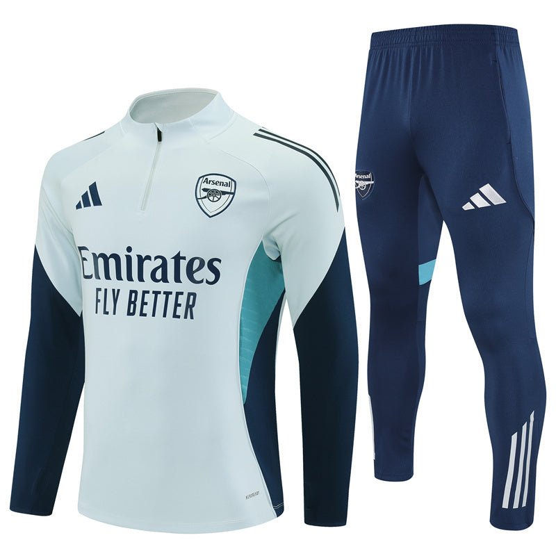 25/26 Arsenal Training White Kids Size Tracksuit - Premium Quality Jersey at FootballPrestige.com