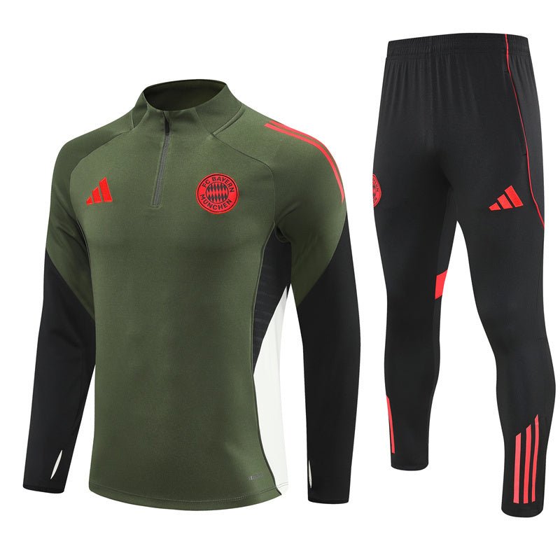 25/26 Bayern München Training Green Kids Size Tracksuit - Premium Quality Jersey at FootballPrestige.com