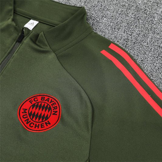 25/26 Bayern München Training Green Kids Size Tracksuit - Premium Quality Jersey at FootballPrestige.com