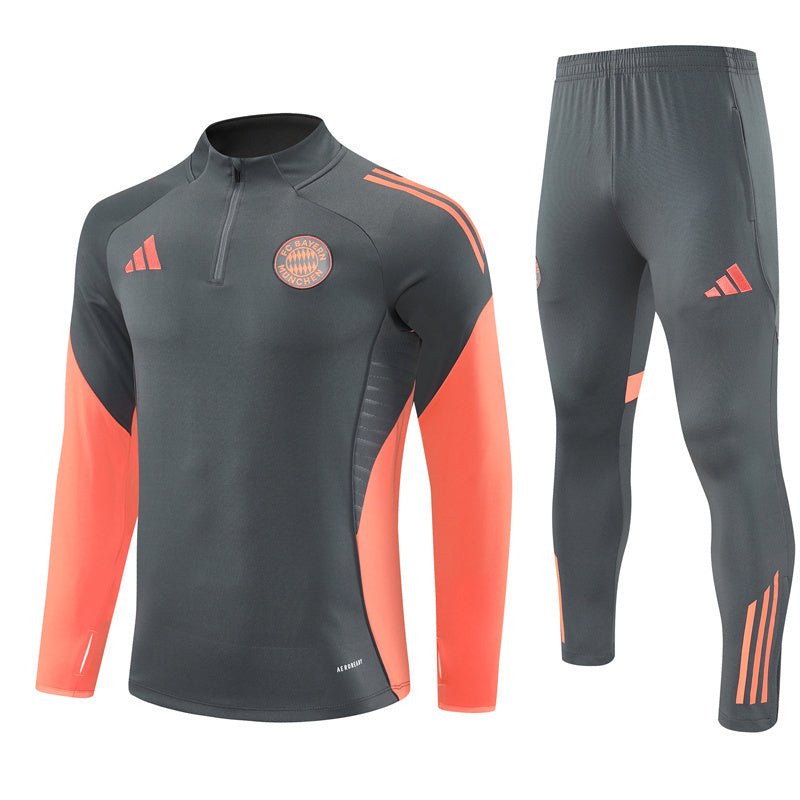 25/26 Bayern München Training Grey Kids Size Tracksuit - Premium Quality Jersey at FootballPrestige.com