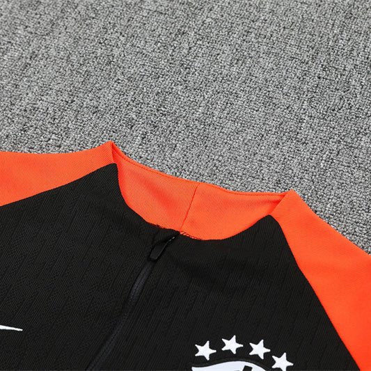 25/26 Brazil Training Black Kids Size Tracksuit - Premium Quality Jersey at FootballPrestige.com