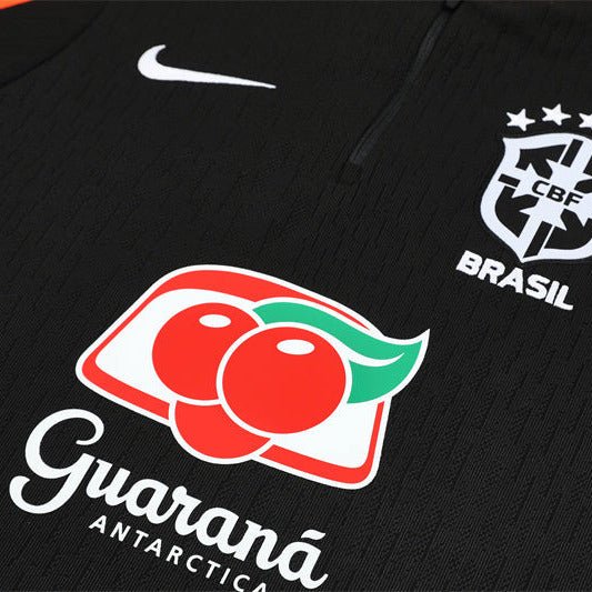 25/26 Brazil Training Black Kids Size Tracksuit - Premium Quality Jersey at FootballPrestige.com