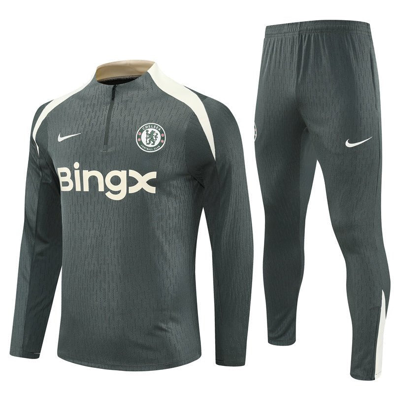 25/26 Chelsea x Nike Grey Strike Drill Kids Size Tracksuit - Premium Quality Jersey at FootballPrestige.com