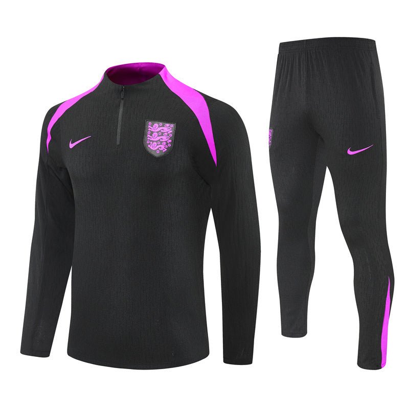 25/26 England Training Black Kids Size Tracksuit - Premium Quality Jersey at FootballPrestige.com