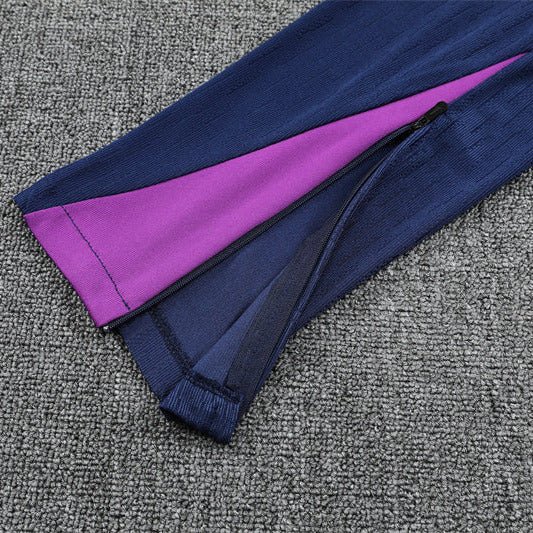 25/26 FC Barcelona Half Zip Training Blue/Purple Kids Size Tracksuit - Premium Quality Jersey at FootballPrestige.com