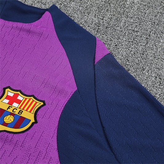 25/26 FC Barcelona Half Zip Training Purple/Blue Kids Size Tracksuit - Premium Quality Jersey at FootballPrestige.com