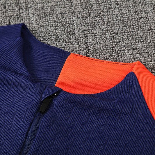 25/26 FC Barcelona Training Blue/Orange Kids Size Tracksuit - Premium Quality Jersey at FootballPrestige.com