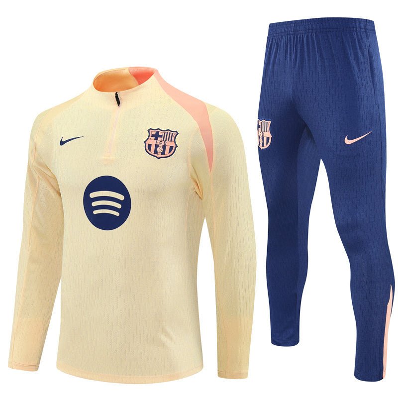 25/26 FC Barcelona Training Yellow Kids Size Tracksuit - Premium Quality Jersey at FootballPrestige.com