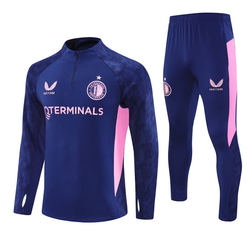 25/26 Feyenoord Training Blue Kids Size Tracksuit - Premium Quality Jersey at FootballPrestige.com