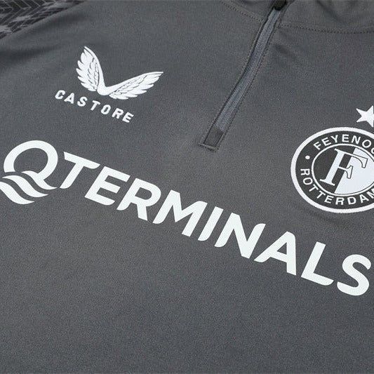 25/26 Feyenoord Training Grey Kids Size Tracksuit - Premium Quality Jersey at FootballPrestige.com