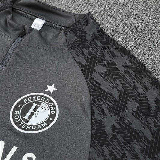 25/26 Feyenoord Training Grey Kids Size Tracksuit - Premium Quality Jersey at FootballPrestige.com