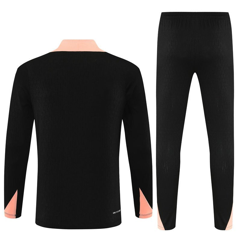 25/26 France Training Black/Light Pink Kids Size Tracksuit - Premium Quality Jersey at FootballPrestige.com