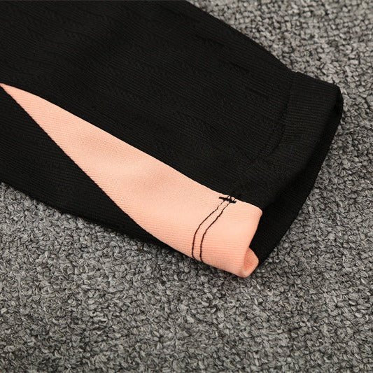 25/26 France Training Black/Light Pink Kids Size Tracksuit - Premium Quality Jersey at FootballPrestige.com