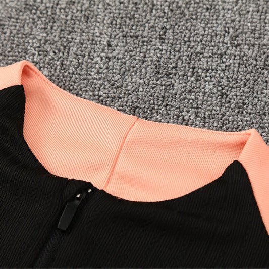 25/26 France Training Black/Light Pink Kids Size Tracksuit - Premium Quality Jersey at FootballPrestige.com