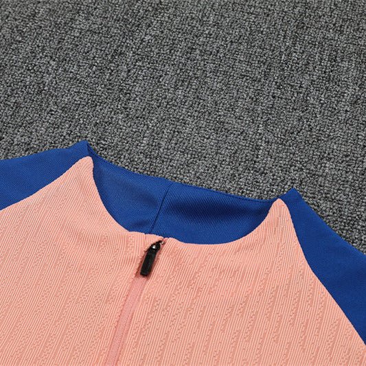 25/26 France Training Pink/Blue Kids Size Tracksuit - Premium Quality Jersey at FootballPrestige.com