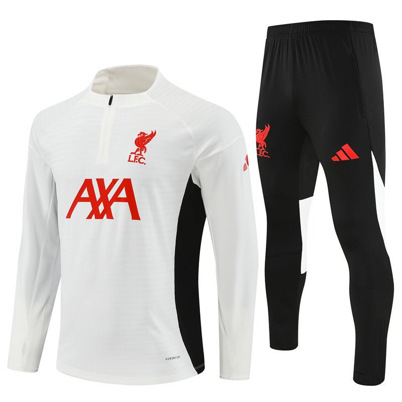 25/26 Liverpool Training White Kids Size Tracksuit - Premium Quality Jersey at FootballPrestige.com