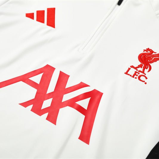 25/26 Liverpool Training White Kids Size Tracksuit - Premium Quality Jersey at FootballPrestige.com