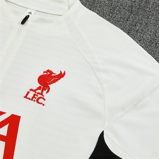 25/26 Liverpool Training White Tracksuit - Premium Quality Jersey at FootballPrestige.com
