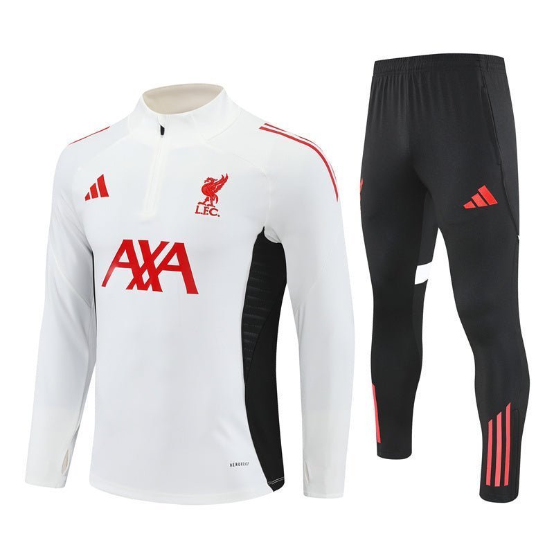 25/26 Liverpool Training White Tracksuit - Premium Quality Jersey at FootballPrestige.com