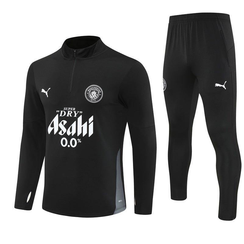 25/26 Manchester City x Asahi Black Tracksuit - 2025 Premium