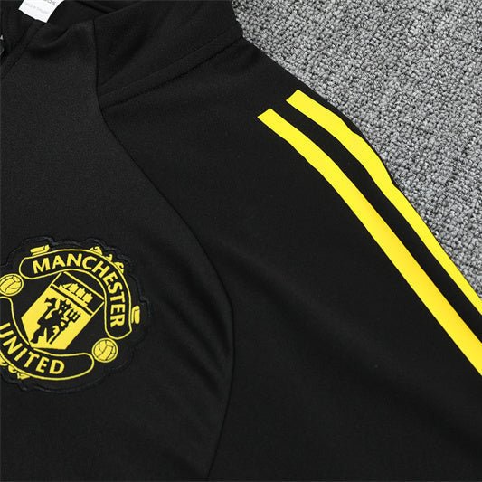 25/26 Manchester United Training Black Kids Size Tracksuit - Premium Quality Jersey at FootballPrestige.com
