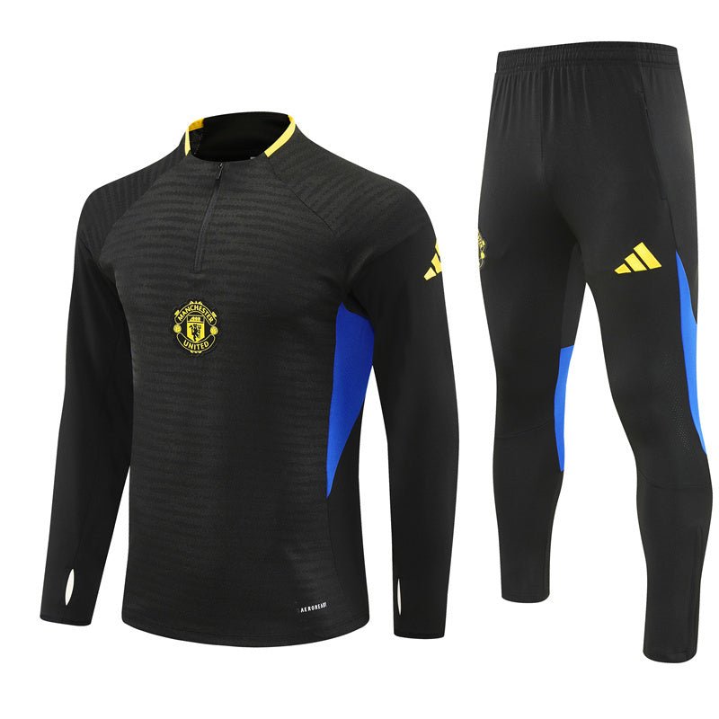 25/26 Manchester United Training Black Kids Size Tracksuit - Premium Quality Jersey at FootballPrestige.com
