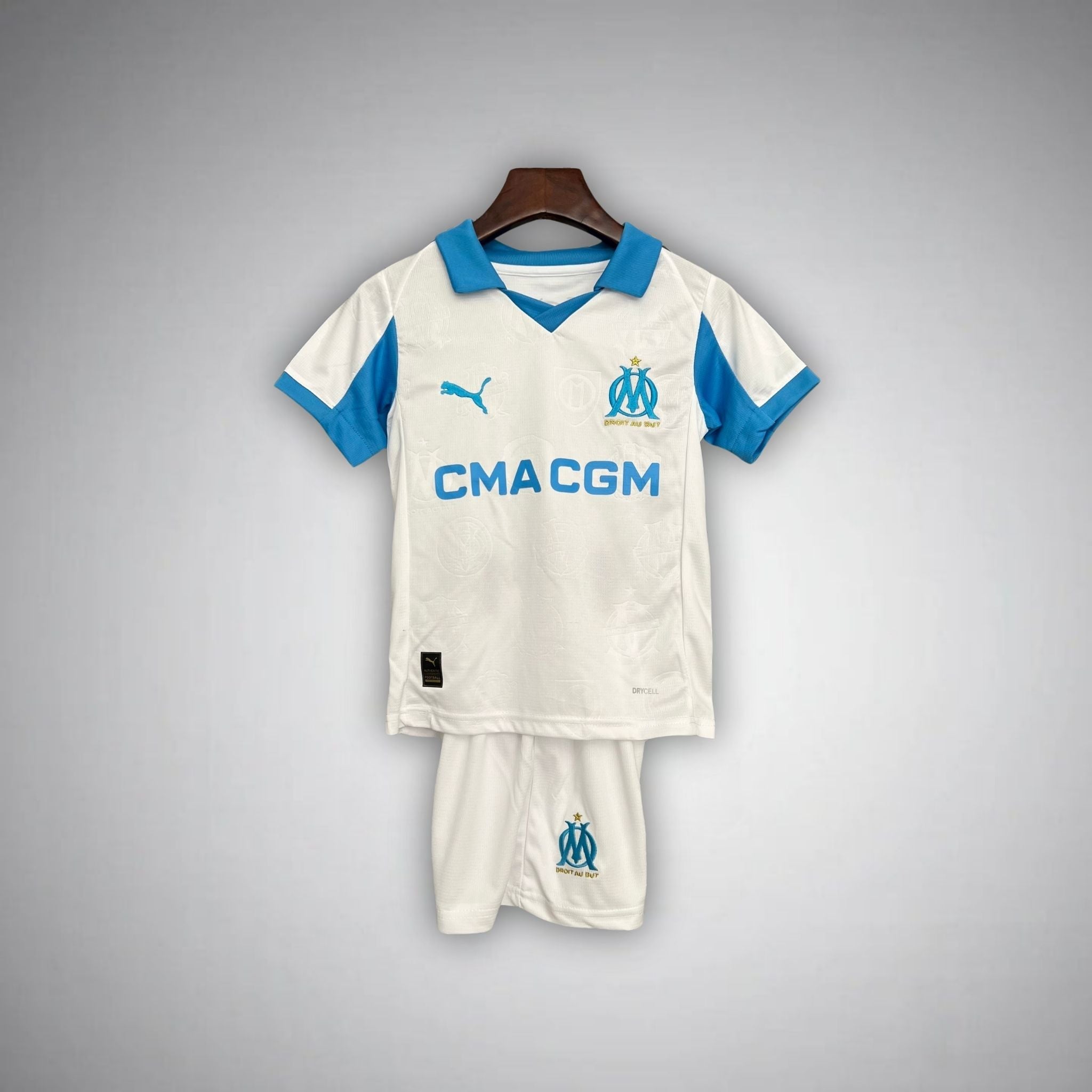 25/26 Marseille Home Kids Size Kit - Premium Quality Jersey at FootballPrestige.com
