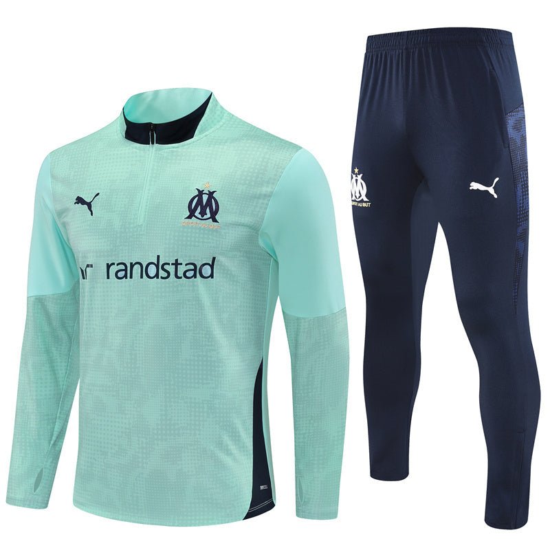 25/26 Marseille Training Mint Green Kids Size Tracksuit - Premium Quality Jersey at FootballPrestige.com