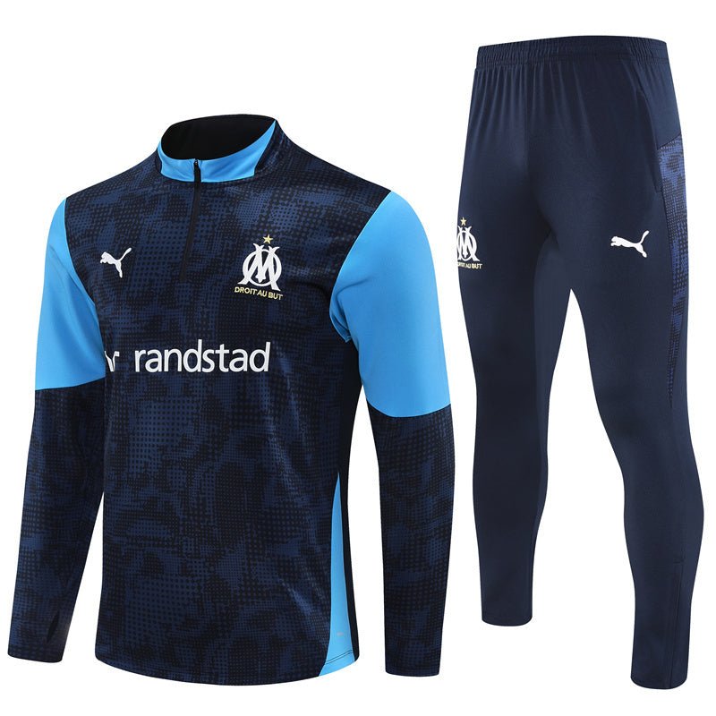 25/26 Marseille Training Navy Blue Kids Size Tracksuit - Premium Quality Jersey at FootballPrestige.com