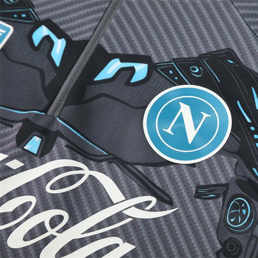 25/26 Napoli Training Black Kids Size Tracksuit - Premium Quality Jersey at FootballPrestige.com