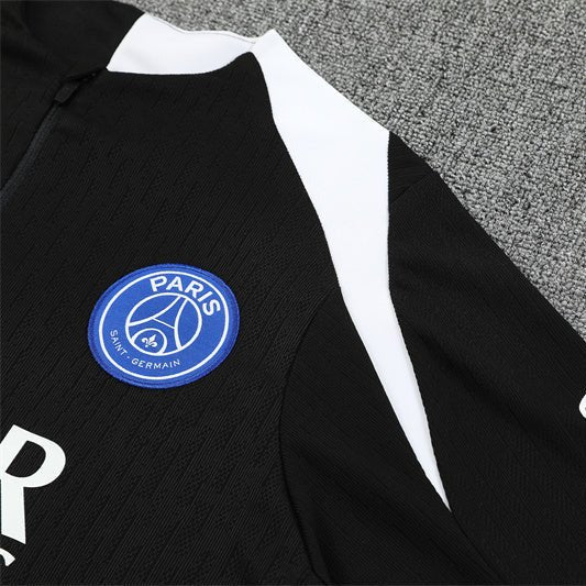 25/26 PSG Training Black Tracksuit - Premium Quality Jersey at FootballPrestige.com