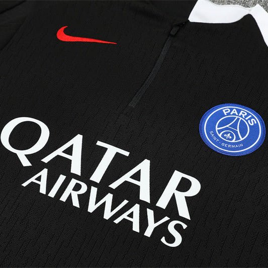 25/26 PSG Training Black Tracksuit - Premium Quality Jersey at FootballPrestige.com