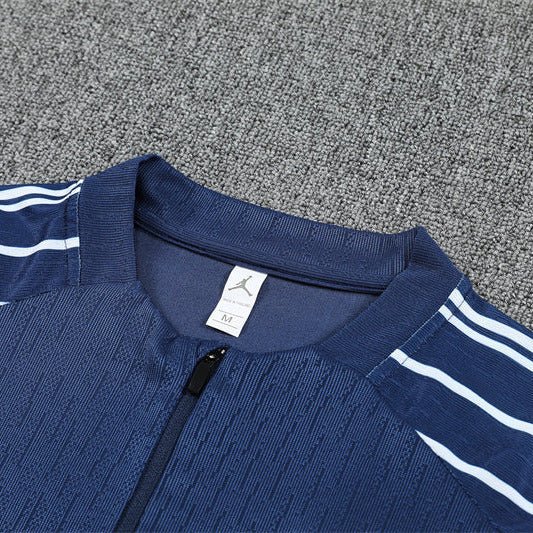 25/26 PSG x Jordan Blue Kids Size Tracksuit - Premium Quality Jersey at FootballPrestige.com