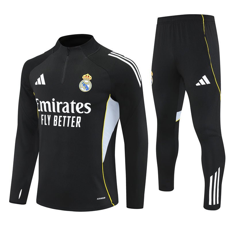 25/26 Real Madrid 1/4 Zip Training Kids Size Tracksuit - Premium Quality Jersey at FootballPrestige.com