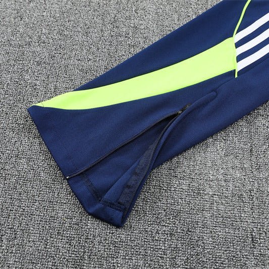 25/26 Real Madrid Retro Blue Kids Size Tracksuit - Premium Quality Jersey at FootballPrestige.com