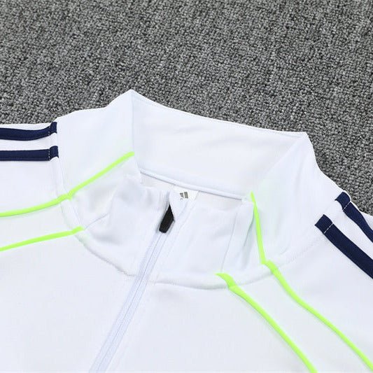 25/26 Real Madrid Retro White Kids Size Tracksuit - Premium Quality Jersey at FootballPrestige.com