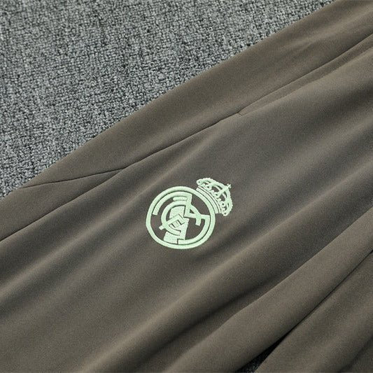 25/26 Real Madrid Training Dark Olive Tracksuit - Premium Quality Jersey at FootballPrestige.com