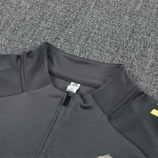 25/26 Real Madrid Training Grey/Yellow Kids Size Tracksuit - Premium Quality Jersey at FootballPrestige.com