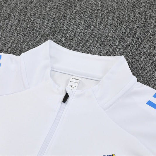 25/26 Real Madrid Training White/Light Blue Kids Size Tracksuit - Premium Quality Jersey at FootballPrestige.com