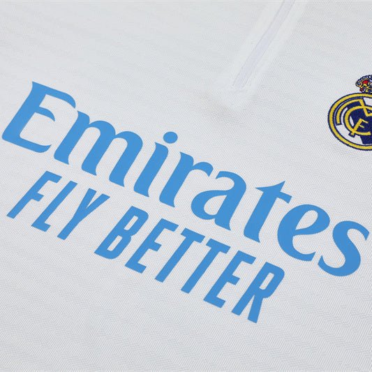 25/26 Real Madrid Training White/Light Blue Kids Size Tracksuit - Premium Quality Jersey at FootballPrestige.com